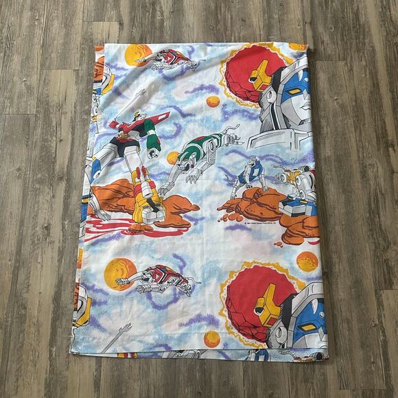 Vintage 1984 Voltron Defender Of The Universe Bed Sheet 96x68 - Picture 5 of 6